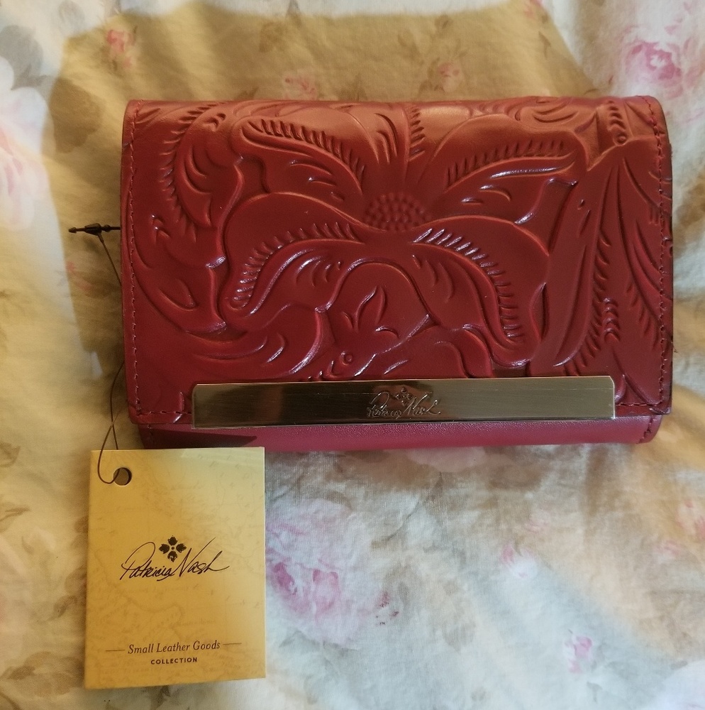 Patricia Nash Red Embossed Leather Wallet